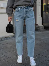 Women's Jeans 90s Straight Leg Jeans Women High Wasit Cotton Vintage Denim Pant Boyfriend Long Trousers Streetwear 2023 Autumn Winter Clothes T240129