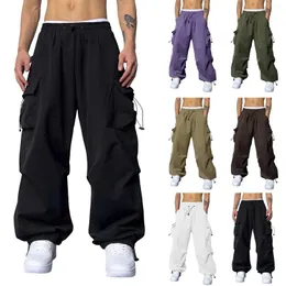 Pantaloni da uomo Streetwear Uomo Loose Cargo Harajuku Casual Paracadute Tech per pantaloni sportivi Gamba larga Pantaloni con coulisse Pantaloni