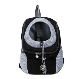 أكياس Pet Cat Dog Double Counter Counter Backpack Out Out -Portable Travel Mesh Backpack Outdoor Carrier Carrie Travel Beac for Pet