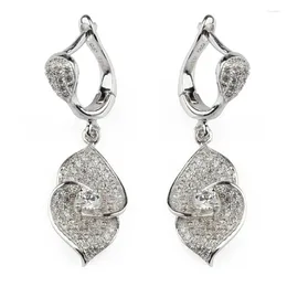 Dangle Earrings Fleure Esme Charm Shinning Christmas Wedding For Women Men Gifts Drop White Cubic Zirconia Rhodium Plated R3150