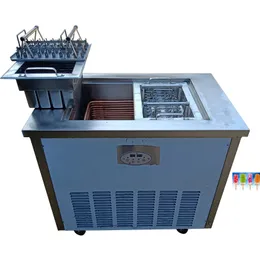 Migliore vendita Nuovo 2 cestelli Stampo Automatico Commerciale In Acciaio Gelato Gelato Lecca-lecca Che Fa Il Gelato Lecca Lecca Ghiacciolo Macchina