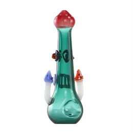 Bong in vetro inebrianti Narghilè / Tubo filtrante per tubi in vetro a forma di fungo dal design creativo retrò universale dritto portatile