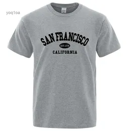 T-shirts pour hommes Sanfrancisco Est.1776 California Lettre T-shirts Hommes Mode Tops surdimensionnés T-shirt d'été Lâche Designer Tee-shirt de luxe Vêtements