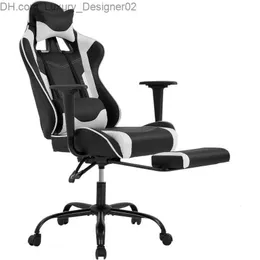 Andra möbler BestOffice Ergonomic Office PC Gaming Chair Cheap Desk Stol Executive Pu Leather Computer Chain Lumbal Support With Foot Rest Q240130