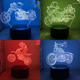 Luzes noturnas de corrida de montanha para motocicleta 3d luz led para quarto lutador bicicleta lâmpada de lava decoração de quarto infantil presente de aniversário