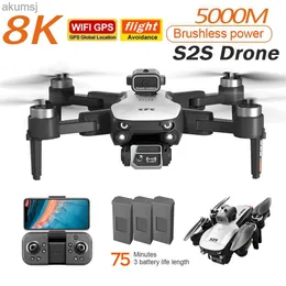 Drones S2S Pro 4K Drone Profissional Evitar Obstáculos 8K Câmera Dupla HD 5G Motor Brushless Dobrável RC Quadcopter Brinquedos Presentes YQ240129