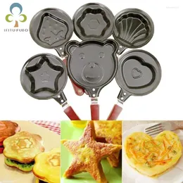 مقالي DIY Mini Breakfast Oflette Pan Mold Home Creative Cartoon Pattern Tools Non-Hock Frying Pancake Maker Xpy