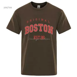 Men's T-Shirts Original Boston Est.98 Street Letter Tshirt Men Casual Clothing Fashion Tee Clothes Funny T Shirts Breathable Cotton T-Shirts
