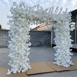 Blumen mit Ständer) Hintergrundständer, doppelte Vorhänge, Querstange, Hintergrundständer für Partys, maßgeschneiderter Seidenrosenblumenbogen, Hochzeit, Blumenspaziergang, Hintergrundständer