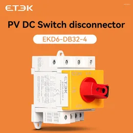 SMART HOME CONTROL ETEK DC SOLAR ISOLATOR SWITC 1000V Divonnector för 32A 2P 4P DIN RAIL MONTERING 2 POLE CE CERTIFIED EKD6