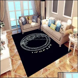 Ковры Современный геометрический узор 3D-дизайнер для гостиной Спальня Стол Коврик и ковер Противоскользящий прямоугольный напольный коврик Drop Deliv Oth4C