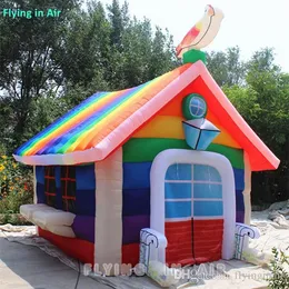 Großhandel Werbung Aufblasbares Zelt Outdoor/Indoor 4m 13ft Höhe Schöne Bunte Hütte Kleines Haus Aufblasbare Regenbogenkabine
