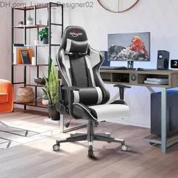 Inne meble Gaming krzesło wyścigowe w stylu wyścigowym PU skórzane krzesło biurowe biurko komputerowe Krzesło dyrektor wykonawczy ergonomiczny obrotowy headrest Q240129