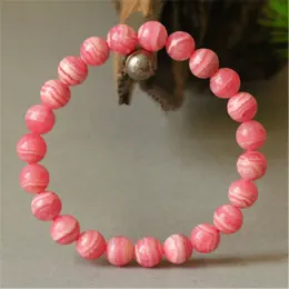 Braccialetti Rosa Naturale Rodocrosite Argentina Bracciale Donna Pietra Preziosa Perline Rotonde Amore Guarigione Donna 6mm 7mm 8mm Rodocrosite AAAAA