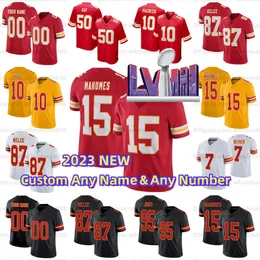 Patrick Mahomes Travis Kelce Isaih Pacheco Camisas de futebol personalizadas Rashee Rice Chris Jones Harrison Butker Nick Bolton Ross L'Jarius Sneed Humphrey Trent McDuffie