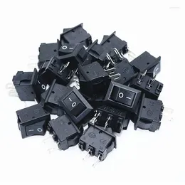 Controle Home Inteligente 100 Pcs Botão Interruptor 10x15mm SPST 2Pin 3A 250V KCD1 Snap-in On / Off Boat Rocker 10mm 15mm Mini Preto