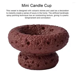 キャンドルホルダーテクスチャホルダー環境にやさしい再利用可能なセラミックコンテナのためのムーン表面ミニ植木鉢ゴブレットカップ