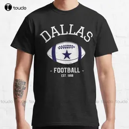 남자 티셔츠 새로운 빈티지 달라스 축구 스포츠 팀 선물 선물 티셔츠 클래식 티셔츠 남자 캐주얼 셔츠 S-5XL