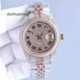 Reloj para hombre Reloj automático con diamantes completos Mecánico para hombre 2824 Zafiro 41 mm con pulsera de acero con incrustaciones de diamantes Reloj de pulsera para mujer Montre De Luxe