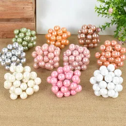 Decorative Flowers 100pcs Polychrome Mini Artificial Flower Fruit Stamens Cherry Christmas Plastic Pearl Berries Wedding DIY Gift Box Decor