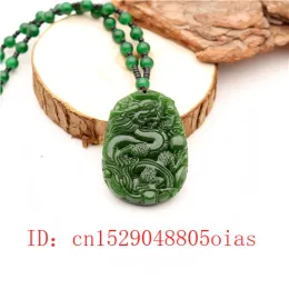 PENDANTI PENDANTI NADE VERDE CINESE CINESE DRAGONO PENDANTI PENDANTI PERCOLA CAMPANIO FASCIFICA CAMPIO GIOITE GIITY AMULET INCOLT