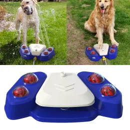 Fütterung Hunde Sprinkler Spielzeug im Freien Sommer Bad Spray Fuß Schritt auf automatische Trinkbrunnen Wasserspender Hund Wasserfederung