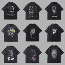 Erkek Tişörtleri Kurbağa Drift Fashion Street Giyim Kaliteli Hayvan Grafik Basılı Vintage Giyim Gevşek Büyük Boy Tees Üstler Erkekler İçin Gömlek