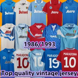 1987 1988 Napoli Retro Soccer Jerseys 87 88 89 90 91 93 Coppa Italia SSC naples Maradona 10 Vintage Calcio Napoli Classic Vintage Neapolitan long sleeve Football shirt