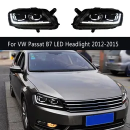 Autozubehör DRL Tagfahrlicht für VW Passat B7 LED-Scheinwerferbaugruppe 12-15 Streamer Blinkeranzeige Fernlicht-Frontleuchte