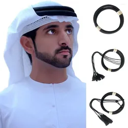 Bandanas 1pc öken tillbehör huvudbonad rep man saudi arabiska dubai islamiska kläder headrope muslim svart egal shemagh sjal