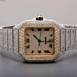 Factory Custom Pass Test diamentów w luksusowym vvs moissanite diamentowy zegarek unisex hip hop pełny lodowany diamentowy zegarek
