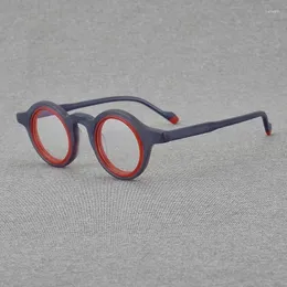 Montature per occhiali da sole Occhiali da vista rotondi opachi in acetato di alta qualità Montatura in stile giapponese per uomo Donna Occhiali da vista firmati miopia ottica