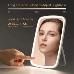 Mirrors 10x 3 Colors Lights Magnifying Makeup Mirrors Intelligent Switch 100 Degree Rotation Portable Tabletop Bathroom Beauty Health