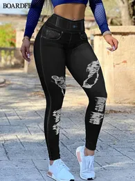 Jeans finti da donna Leggings senza cuciture per il sollevamento del sedere Pantaloni lunghi Pantaloni da yoga solidi skinny a vita alta causali Pantaloni attillati a matita elastica 240124