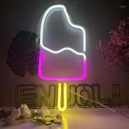 Parti Dekorasyonu Led Neon Işık Akrilik Acrilik Backboard Signboard Lamba Popsicle Oyun Odası Yatak Odası Dekor Noel Hediyeleri269a