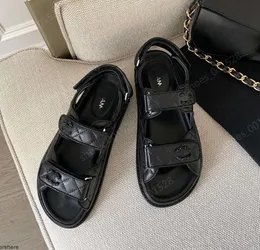 Echt lederen sandalen voor vrouwen ontwerper platte opa sandalen papa Sandles slipper sliders vrouw partij strand glijbaan dikke zool dia's zomer 342