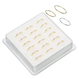 Pierścienie 18pcs/set 22G 925 STRIBLING SREBRNY Indian Hyfop Nos Nose Przebijanie cienki nos obręczy biżuteria aros Plata 925 Nariz przebicia