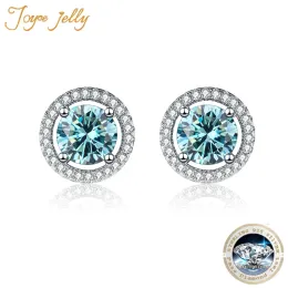 Küpe Joycejelly Real 925 STERLING Gümüş Takı Kadın Moissanite Stud Küpeler 0.51ct Lab Oluşturuldu Elmas Kulaklıklar Düğün Hediyesi