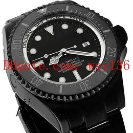 Najwyższej jakości 44 mm Casual Watch Sea-Dweller 116660 Czarna ceramika w DLC PVD Sapphire Ruch Automatic Mens Wrist Watche287f