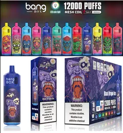 BANG Box 12000 12K Dostęp do dyspozycji Bang 12000 E papierosowe papierosy urządzenie Vape Urządzenie LED LED Device 650MAH 23 ml Dampfen Vapoter Einweg Sigaretta elettronica