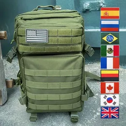 Sacos de caminhada 30L / 45L Camping Caça Mochila Homens Mulheres Militar Tático Mochila 3P Exército Molle Assalto Bolsa Impermeável Viagem Caminhadas Bolsas YQ240122