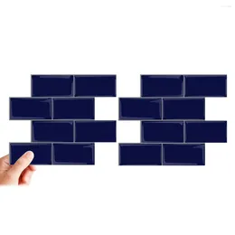 배경 화면 껍질과 지팡이 벽돌 스타일 방수 벽지 3D 벽 타일 블루 모자이크 스티커 주방 백스 플래시 홈 장식
