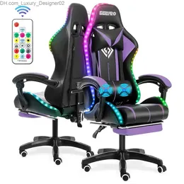 Other Furniture High Quality Gaming Chair RGB Light Office Chair Gamer Computer Chair Ergonomic Swivel Chair 2 Point Massage Gamer Chairs Q240129