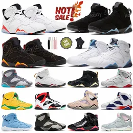 Designer Jumpman 7 Chambray 7s Men Basketball Shoes White Infrared Cardinal Pantone Bordeaux Hare Sapphire Black Olive Citrus Mens Trainers Sneakers