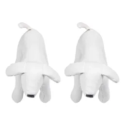 Apparel Hot Sale 2x Leather Dog Mannequins Standing Position Dog Models Toys Pet Animal Shop Display Mannequin White M