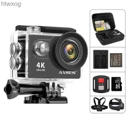 Sport-Action-Videokameras Neue H9R H9 Action-Kamera Ultra HD 4K 30fps 1080P 60fps WiFi 2 Zoll 170D Unterwasser wasserdichte Helm-Videoaufnahme-Sportkamera YQ240129