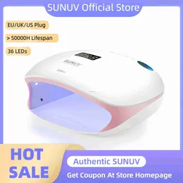 Secadores de unhas SUNUV SUN4S Lâmpada de unhas 48W UV LED Secador de unhas para cura de géis polonês com sensor inteligente Manicure Nail Art Salon Equipment BrandL2403