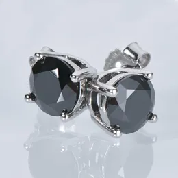 Stud IOGOU Orecchini a bottone neri per uomo Donna D Colore 6 5mm Orecchini con diamanti solitari Solidi gioielli in argento sterling 925 230208299o