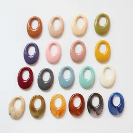 Perlen Neueste 50 teile/los Farbe Drucken Geometrie Ovale Form Harz Perlen Diy Schmuck Ohrring/bekleidungs Anhänger Zubehör