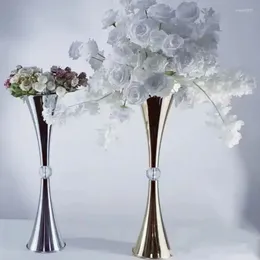 Portacandele da 60 cm a 100 cm di altezza) Vaso per fiori in acciaio inossidabile argento Centrotavola Decorazione con supporto a sfera Decorazione dorata Ta